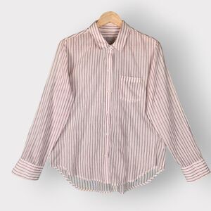 Rails Button Down Shirt Womens Medium White Pink Farrah Kenai Stripe